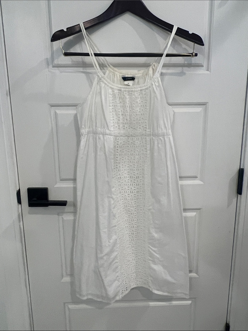 J. Crew White Eyelet Spaghetti Strap Mini Dress